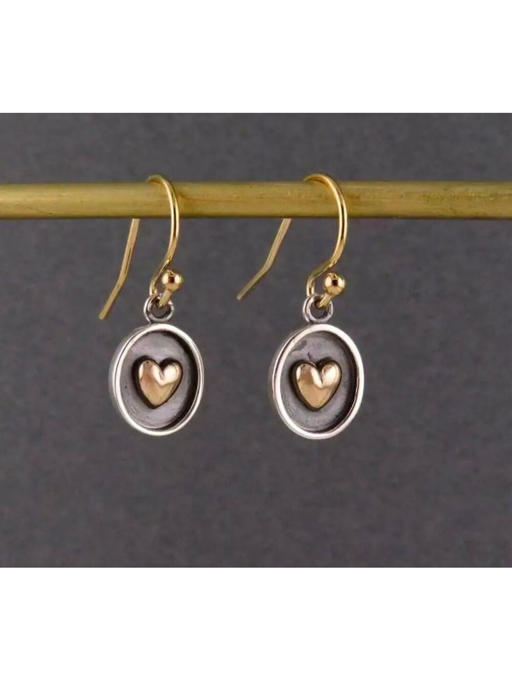 New - Vintage - Heart Dangle Drop Earrings